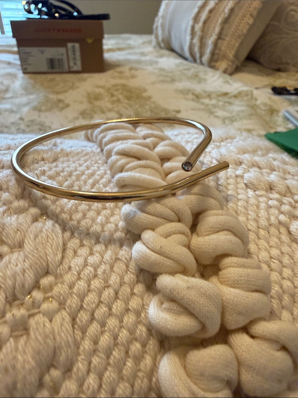 Wrap Open-Ended Gold Bangle Bracelet